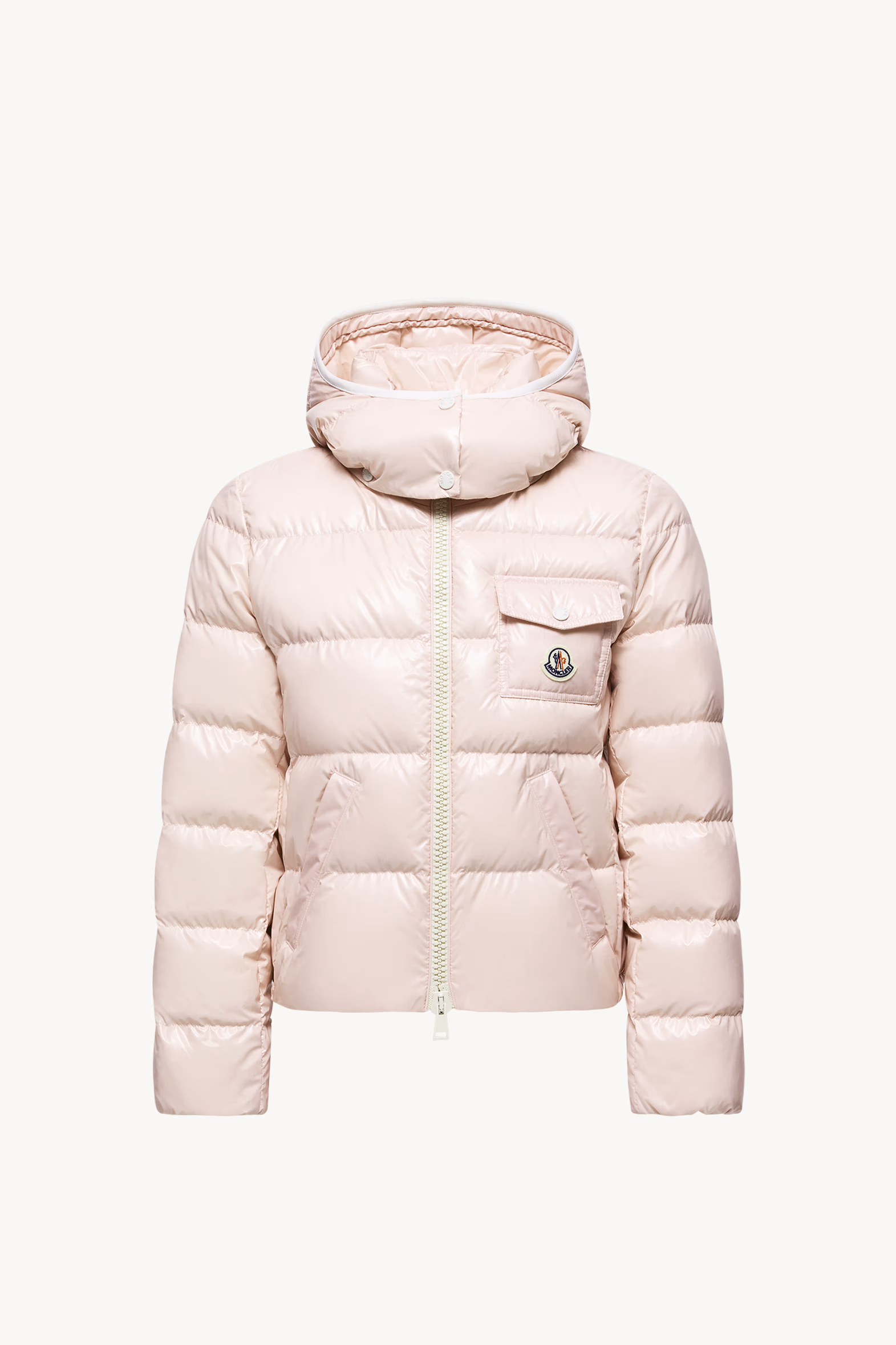 Plumífero corto con capucha Andro Mujer Rosado Moncler 2